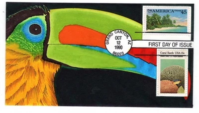 C127 Pre-Columbia America Airmail FDC 1990 - #10/31 Benning Hand-Painted - Image 1 of 2