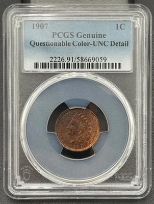 1907 P Indian Head 1 Cent PCGS Uncirculated High Grade Coin - Image 1 of 4