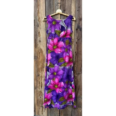 手工制作复古 60 年代 Ui-Maikai 夏威夷长裙 M 码罕见夏威夷制造 — 第 1/4 张图片