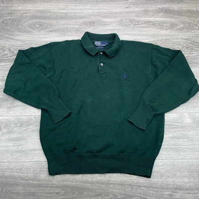 Suéter Polo Ralph Lauren Para Hombres Verde Grande Púrpura Poni Tejido Pesado Abuelo Preppy Foto 1 de 4