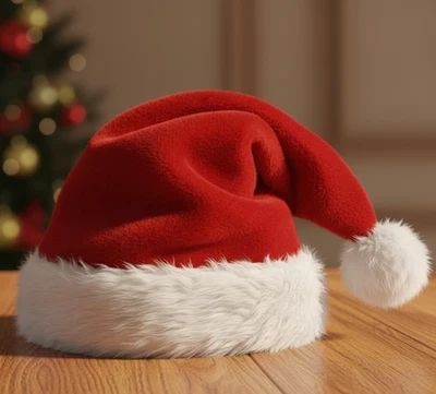Christmas Santa Claus Cap Adult Christmas Holiday Hat Thickened Santa Claus Hat - Image 1 of 4