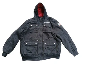 Vintage Snap-On Tools Canvas Hooded Work Jacket Mens 2XL Black Embroidered USA - Picture 1 of 7