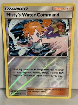 Misty's Water Command 63/68 Hidden Fates 2019 Reverse Holo Pokemon TCG Card - NM - Image 1 of 2
