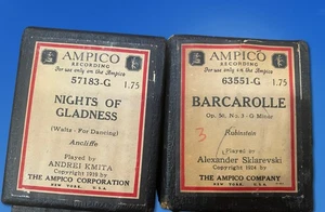 AMPICO Piano Roll Lot 2 Nights Gladness 57183-G Barcarolle 63551-G Rubinstein - Picture 1 of 6