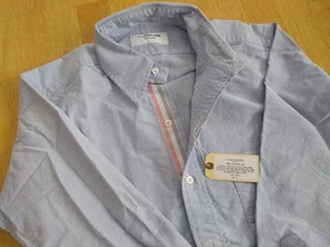NWT Thom Browne Blue Oxford Engineered Stripe Button Down TB0 14.5-31 Small - Picture 1 of 8