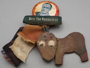 WWII Roosevelt We Are Going To Win This War W/ Donkey Presidential Campaign Pin - Picture 1 of 5