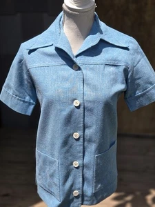 Chaqueta Top Azul Vintage Mangas Cortas Ned J Atlanta Pequeña - Imagen 1 de 10