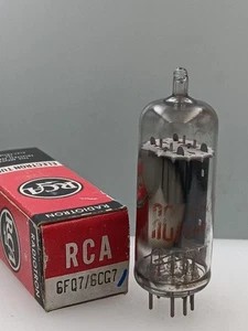 RCA 6FQ7 6CG7 Clear Top NOS NIB Grey Plates Side D Getter Serious Tubes D997 - Picture 1 of 4