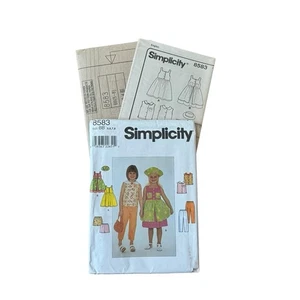 Simplicity 8583 Uncut Children’s Dress Jumper Pants Shorts Hat Top Sizes 5 6 7 8 - Picture 1 of 2