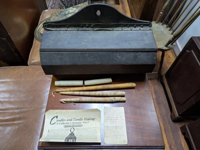 Caja de velas cónicas inglesas roble C. 1790 Foto 1 de 4