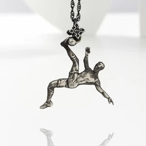 Football Soccer Pendant for Men & Boys – Vintage Style 925 Silver Sports Jewelry - Picture 1 of 14
