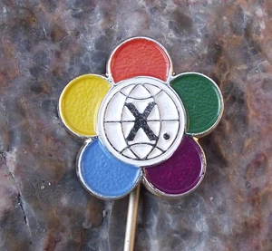 1973 WFDY World Youth Festival East Germany Democratic Federation Pin Badge - Picture 1 of 3