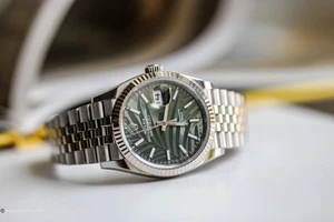 Rolex Datejust 36 esfera verde palma 126234 | Juego completo | Descatalogado | Acero Oystersteel - Imagen 1 de 6