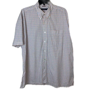 Nautica Orange Plaid Button Down Short Sleeve Men’s Shirt Size XL - Picture 1 of 7
