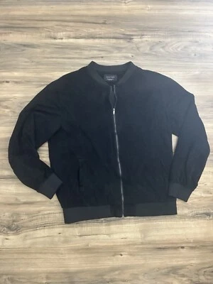 Chaqueta de gamuza sintética con cremallera completa para hombre Zara talla XXL negra Foto 1 de 4