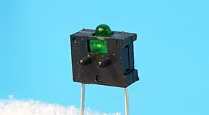 (25 PCS) LED Circuit Board Indicator, 555M-3301, LEDTRONICS, 2 mm, Green - Picture 1 of 7