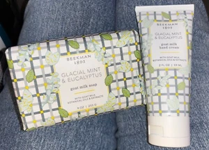 Beekman 1802 Goat Milk Soap Bar Glacial Mint & Eucalyptus 9 oz & Hand Cream 2 Oz - Picture 1 of 4