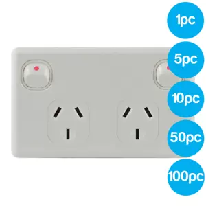 Double Power Point 10A White GPO Socket Outlet AS/NZS Approved - Picture 1 of 6