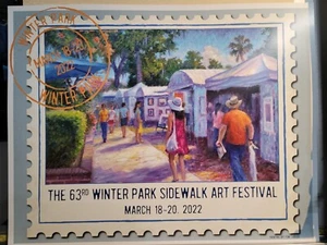 63° Annuale Winter Park Sidewalk Art Festival 2022 22 X 28 Nuovo Poster Stampa - Foto 1 di 2