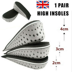 Shoe Height Increase Insoles Heel Lift 2-4cm Air Support Cushion Unisex Washable