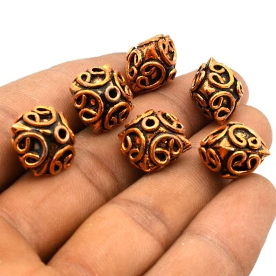 6 PCS 15X12MM BALI BEAD ANTIQUE COPPER JEWELRY MAKING BEAD B13 - Image 1 of 4