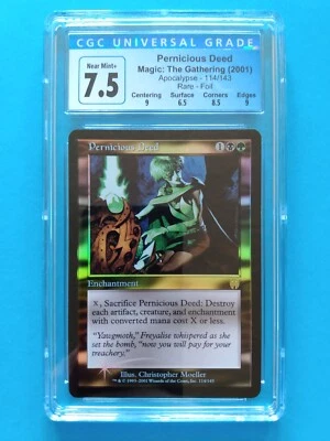 FOIL 🌈🌳💀 Pernicious Deed 💀🌳🌈 Apocalypse | Vintage MTG | NM+ CGC 7.5  - Image 1 of 2