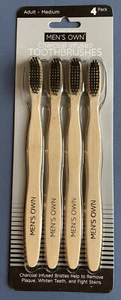 Kohle Infused Bambus Premium Zahnbürsten 4er Pack umweltfreundlich biologisch abbaubar - Bild 1 von 6