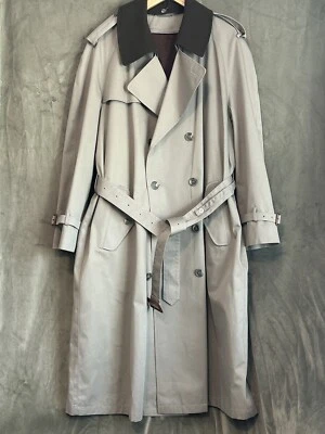 Stafford Executive Trench Coat Long Men's 44R Beige Removable Wool Liner Vintage - Image 1 of 4