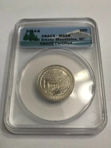 2014-S 25C ANACS - MS68 Great Smoky Mountains, NP - Picture 1 of 4