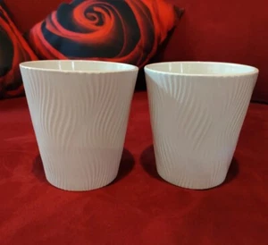 3,5x5,5x5 ❤️ SET DI 2/Vasi per orchidea in ceramica motivo bianco impermeabili  - Foto 1 di 5