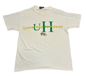 University Of Hawaii UH Vintage T Shirt Large Pure Magic Distressed Hole Rainbow - Picture 1 of 8