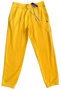 Polo Ralph Lauren Joggers Fleece Track Suit Sweatpants Yellow Pony Mens Med BNWT - Picture 1 of 7