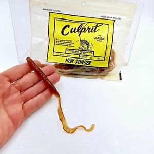 Vtg Culprit 6 1/2" Inch Rootbeer Brown New Stinger Worm 10 Count Pack - Picture 1 of 3