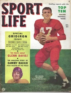 1951 Sport Life magazine football Fred Benners SMU Mustangs Sammy Baugh GOOD - Picture 1 of 1