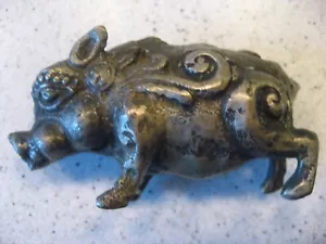 Vintage Chinese Bronze Wild Boar Figure - Decorated - Picture 1 of 9