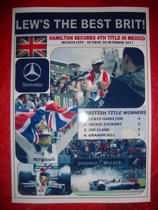 Lewis Hamilton 2017 F1 world champion Mexican Grand Prix winner - souvenir print - Picture 1 of 1
