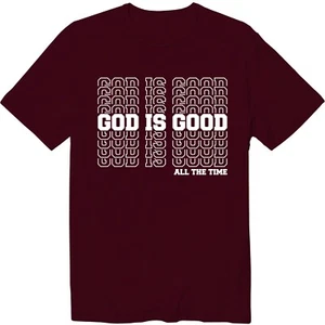 T-shirt collo unisex God Is Good All The Time Christian Church - Foto 1 di 34