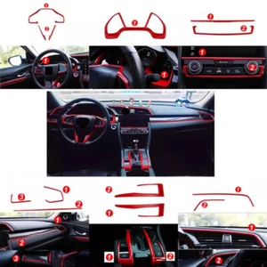 Juego completo interior decoración cubierta embellecedor para Honda Civic 10º 16-2021 rojo brillante - Imagen 1 de 11