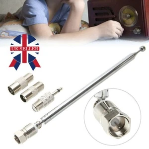 Antenna 75Ω Adapters DAB FM Radio HiFi Mini New Receiver System Telescopic - Picture 1 of 9