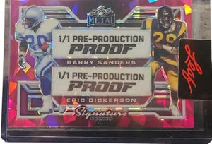 2024 Leaf Signature CLEAR Pre-Production Proof Barry Sanders/Eric Dickerson 1/1 - Picture 1 of 2