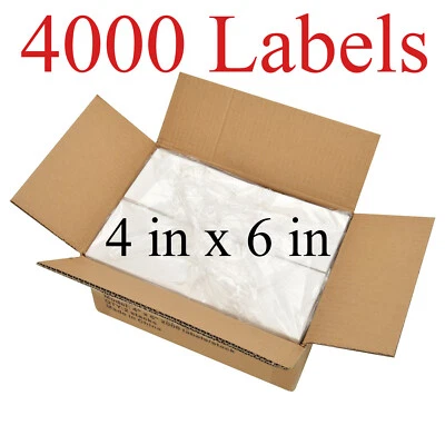 4000 - 4x6 Fanfold Direct Thermal Shipping Labels for Zebra & Rollo Printers USA - Image 1 of 4