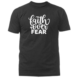 Camiseta FAITH OVER FEAR Dios Religioso Cristiano Biblia Iglesia Jesucristo - Imagen 1 de 15