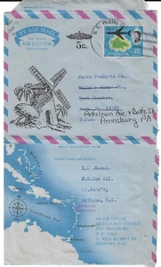 Antigua - Aerogramm, komplett, für 15 Cent plus 5 Cent Zugabe von 1975 - Bild 1 von 2