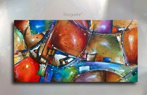 dipinto multicolore astratto audace arte originale casa Mike Lang casa interni deco - Foto 1 di 10
