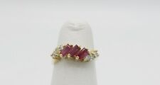 .25 Ruby and .20 Diamond Vintage Anniversary Birdthay Fine Ring 14KT Yellow Gold