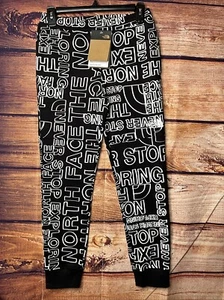 NWT The North Face Boys Sweatpants Size L(12) Black White - Picture 1 of 7