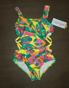 NEW GIRLS CAT & JACK ONE PIECE SWIMSUIT SIZE XS 4-5 - Picture 1 of 2