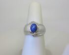 White Gold Blue Star Sapphire Ring Pinky Ring Vintage .75ct 10K Size 5.75 R1750