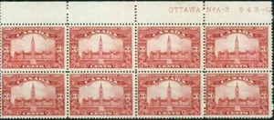 CANADA  -1927 – PARLIAMENT   PLATE BLOCK OF 8 -VF** - Picture 1 of 1