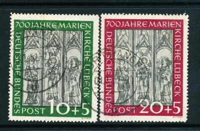 West Germany.1951 Charity. Anniv of St. Mary's Church. SG1065/66. Fine Used - Image 1 of 2